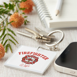 CUSTOMIZABLE Firefighter Wife, Mum, Sister Key Ring