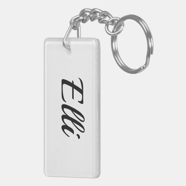 customizable first name Elli black white Key Ring (Back Right)