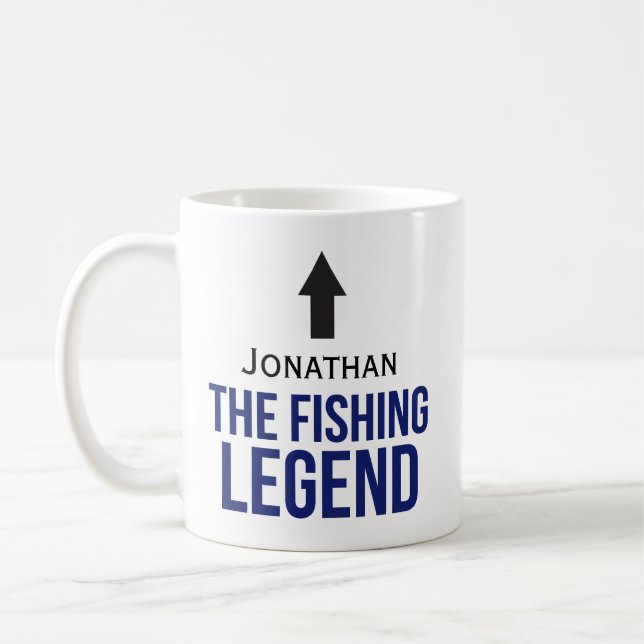 Customizable Fishing Coffee Mug Gift for Fishermen (Left)