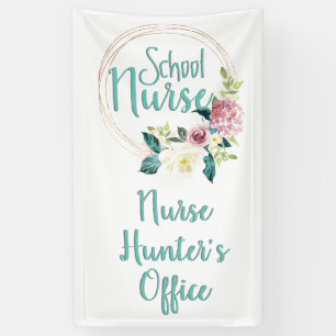 Customizable Floral School Nurse office Door Banner