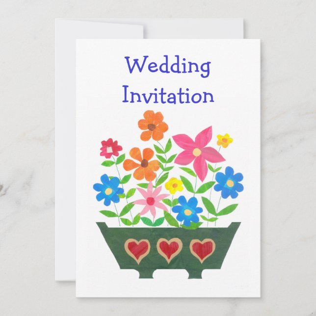Customizable Flower Power Wedding Invitation (Front)