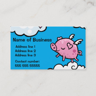 Customizable flying Pig Business card