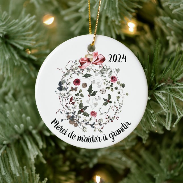 Customizable French Tree Ornament for Teachers (Tree)