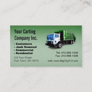 CUSTOMIZABLE Garbage Truck Carting Company Business Card