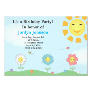garden birthday party invitations