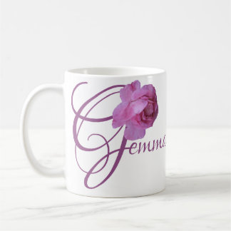Customizable Gemma name pink rose flowers boho  Coffee Mug