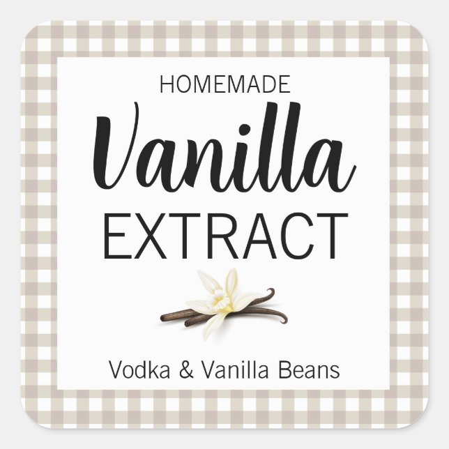 Customizable Gingham Homemade Label ZVEG_01 (Front)
