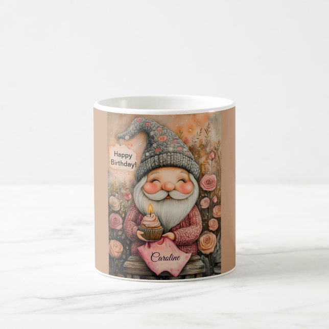 Customizable Gnome Birthday Design Coffee Mug (Center)