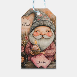 Customizable Gnome Birthday Design Gift Tags
