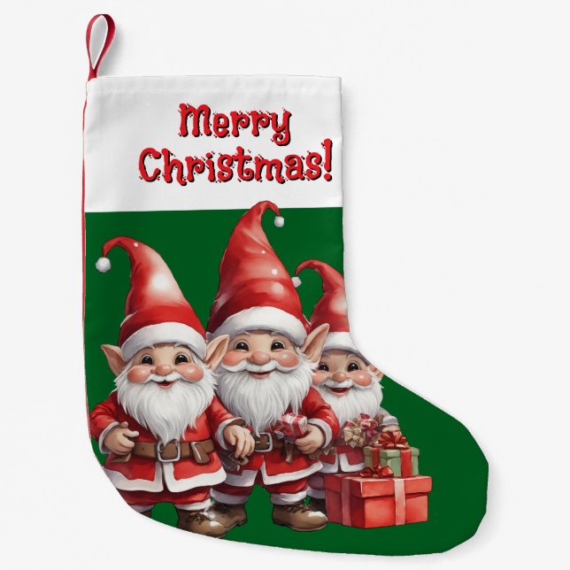 Customizable Gnomes Christmas Stocking (Front)