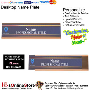 Customizable Gold Name Plate with Logo & Slogan 9