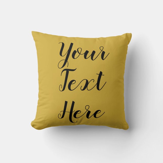 Customizable Gold Throw Cushion with Own text (Front)