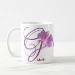 Customizable Grace name pink rose flowers boho  Coffee Mug<br><div class="desc">This classy personal mug was created by Berglind Design.

© Berglind Design. All rights reserved.</div>