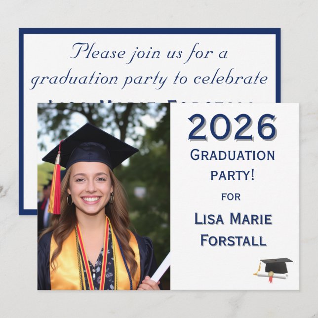 Customizable Graduation  Invitation (Front/Back)