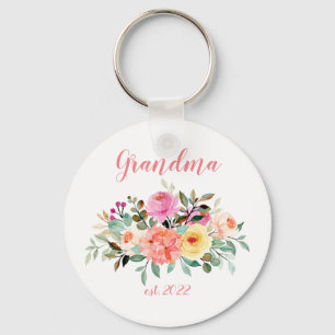 CUSTOMIZABLE Grandma Date - First time Grandma Key Ring