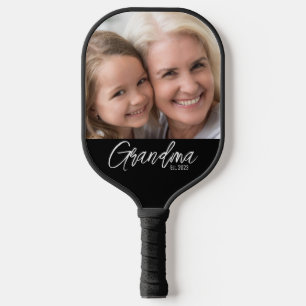 Customizable Grandma Established Year Photo Pickleball Paddle