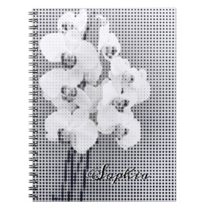 Customizable Graphic Orchid Polka Dots Pattern Notebook