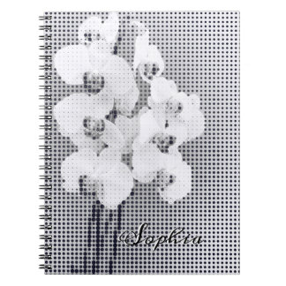 Customizable Graphic Orchid Polka Dots Pattern Notebook