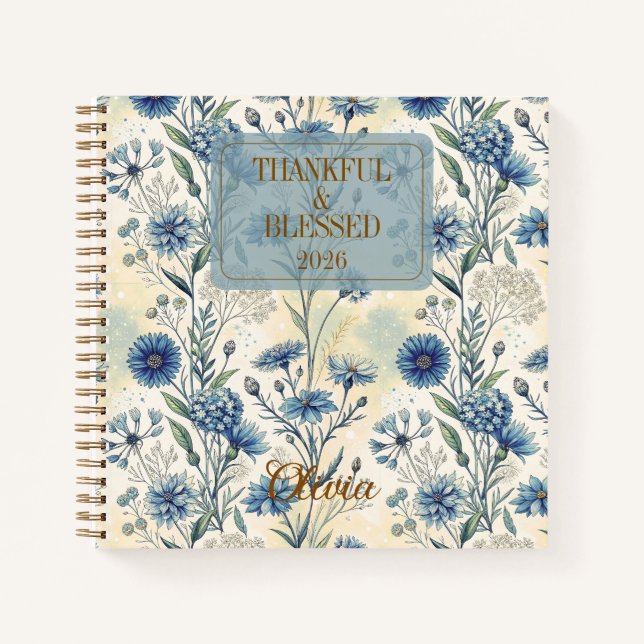 Customizable Gratitude Affirmations for Women Notebook (Front)