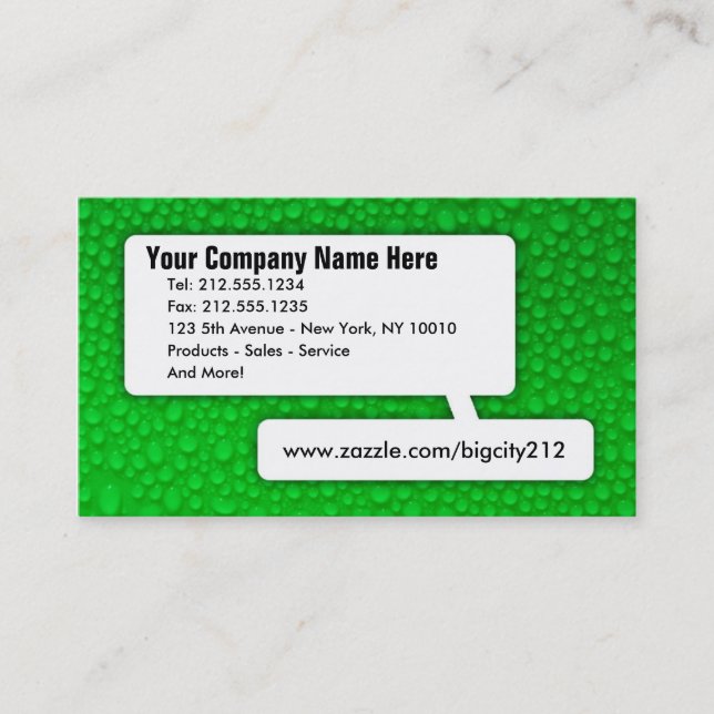 CUSTOMIZABLE Green Business Card (Front)
