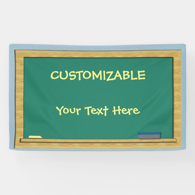 CUSTOMIZABLE Green Chalkboard 3 x 5 Banner (Horizontal)