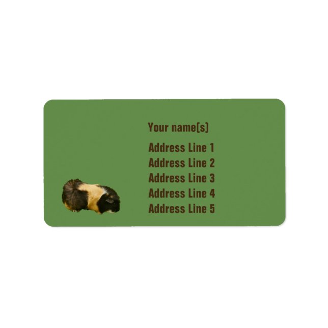 Customizable Guinea Pig Address Labels (Front)