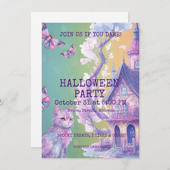 Customizable Halloween Party Invitation (Front/Back)