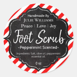 Customizable Handmade Christmas Foot Scrub Label