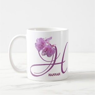 Customizable Hannah name pink rose flowers boho Coffee Mug