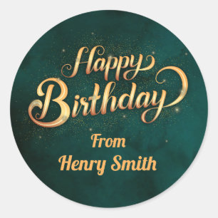 Customizable Happy Birthday Stickers for gifts