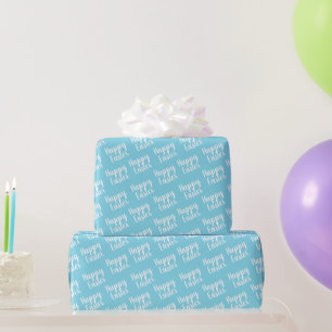 Customizable Happy Easter Light Blue Wrapping Paper