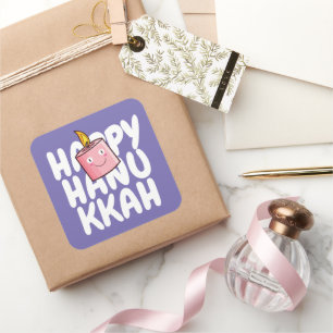 Customizable Happy Hanukkah Square Sticker