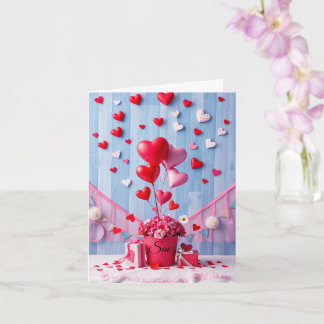 Customizable Hearts & Gifts Valentine's Day Card