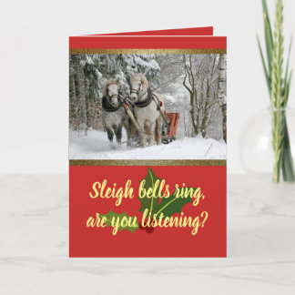 Customizable Horse Drawn Sleigh Holiday Card