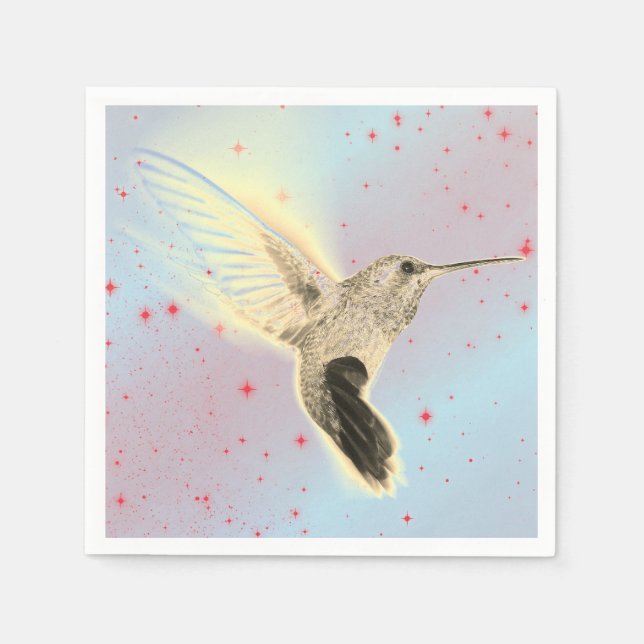 CUSTOMIZABLE HUMMINGBIRD COCKTAIL Paper Napkin (Front)