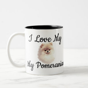 Customizable I Love My Pomeranian  Two-Tone Coffee Mug