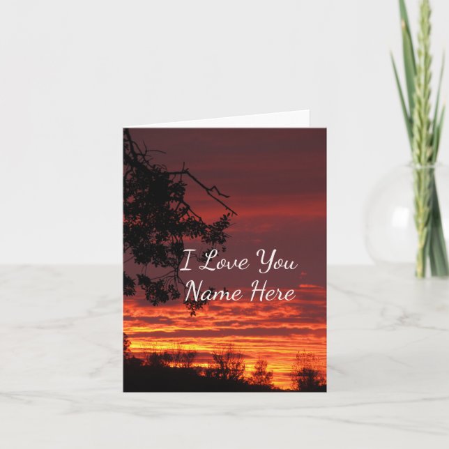 Customizable I Love You Sunset Note Card (Front)