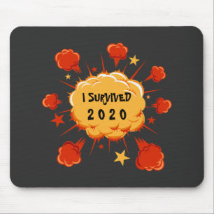 Customizable I survived 20xx explosion orange red Mouse Pad