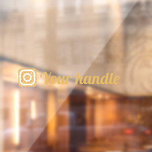 Customizable Instagram Logo handle Gold