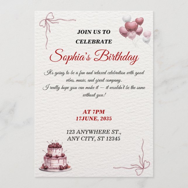 customizable  invitation (Front)