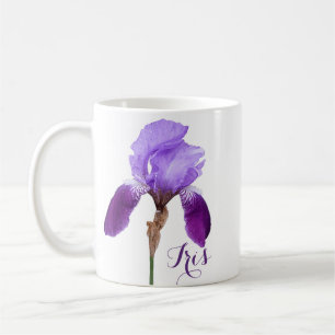Customizable Iris girl name purple spring flowers Coffee Mug