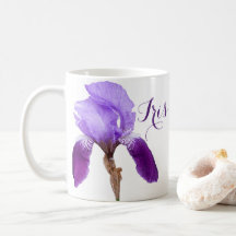 Customizable Iris girl name purple spring flowers