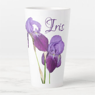 Customizable Iris girl name purple spring flowers Latte Mug