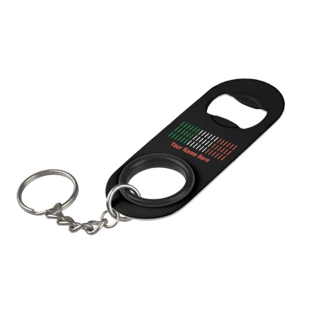 Customizable Italian Flag Keyring Bottle Opener (Front Angled)