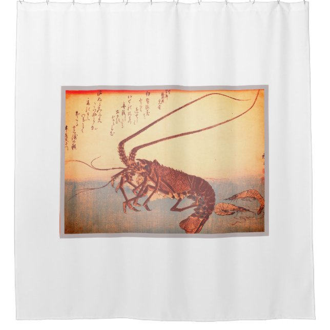 CUSTOMIZABLE JAPANESE WOODBLOCK Shower Curtain (Front)