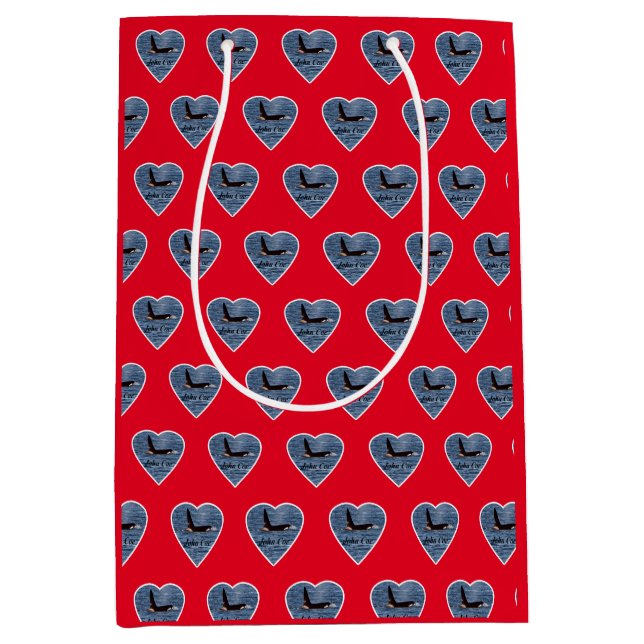 Customizable John Coe Orca Killer Whale Red Medium Gift Bag (Front)