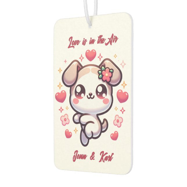 Customizable Kawaii Puppy Love Air Freshener (Left)