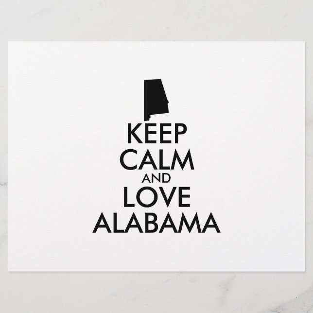 Customizable KEEP CALM and LOVE ALABAMA Flyer (Front)