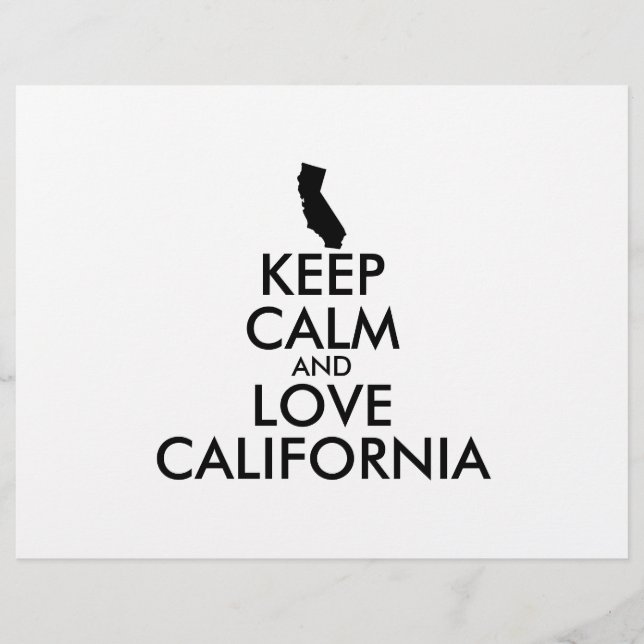 Customizable KEEP CALM and LOVE CALIFORNIA Flyer (Front)