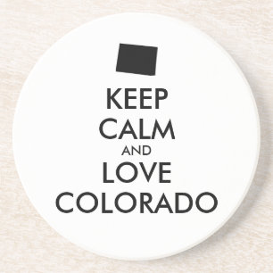 Customizable KEEP CALM and LOVE COLORADO Coaster